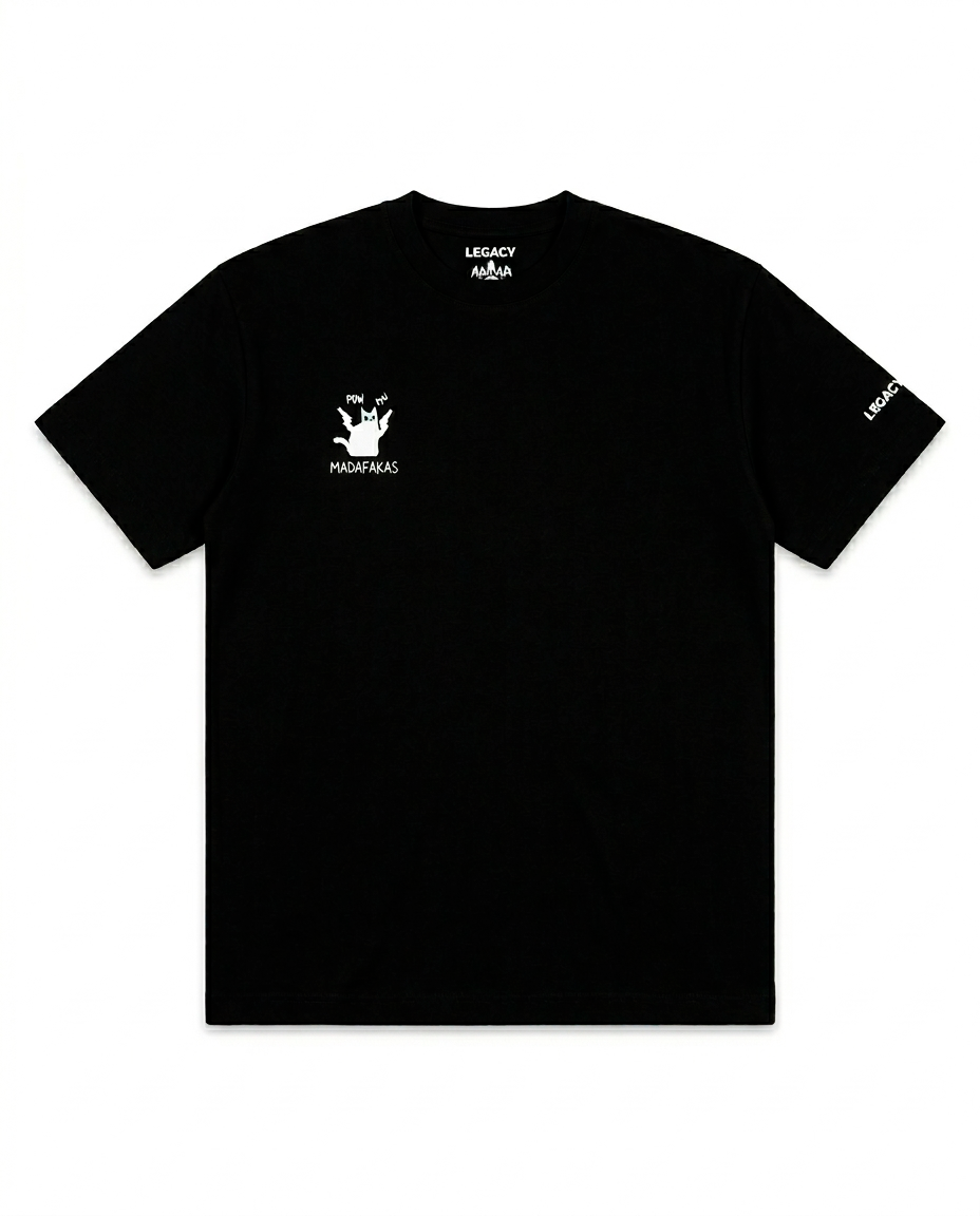 Camiseta NEGRA Gato Libre OVERSIZE