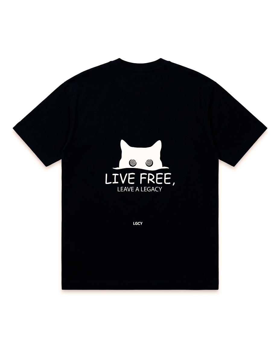 Camiseta NEGRA Gato Libre OVERSIZE