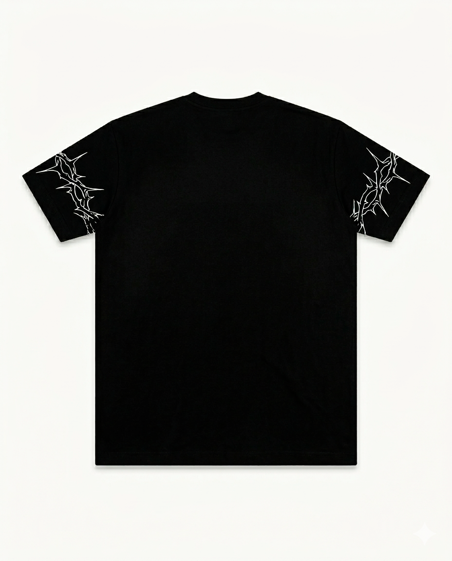 Camiseta NEGRA manga Espinas OVERSIZE